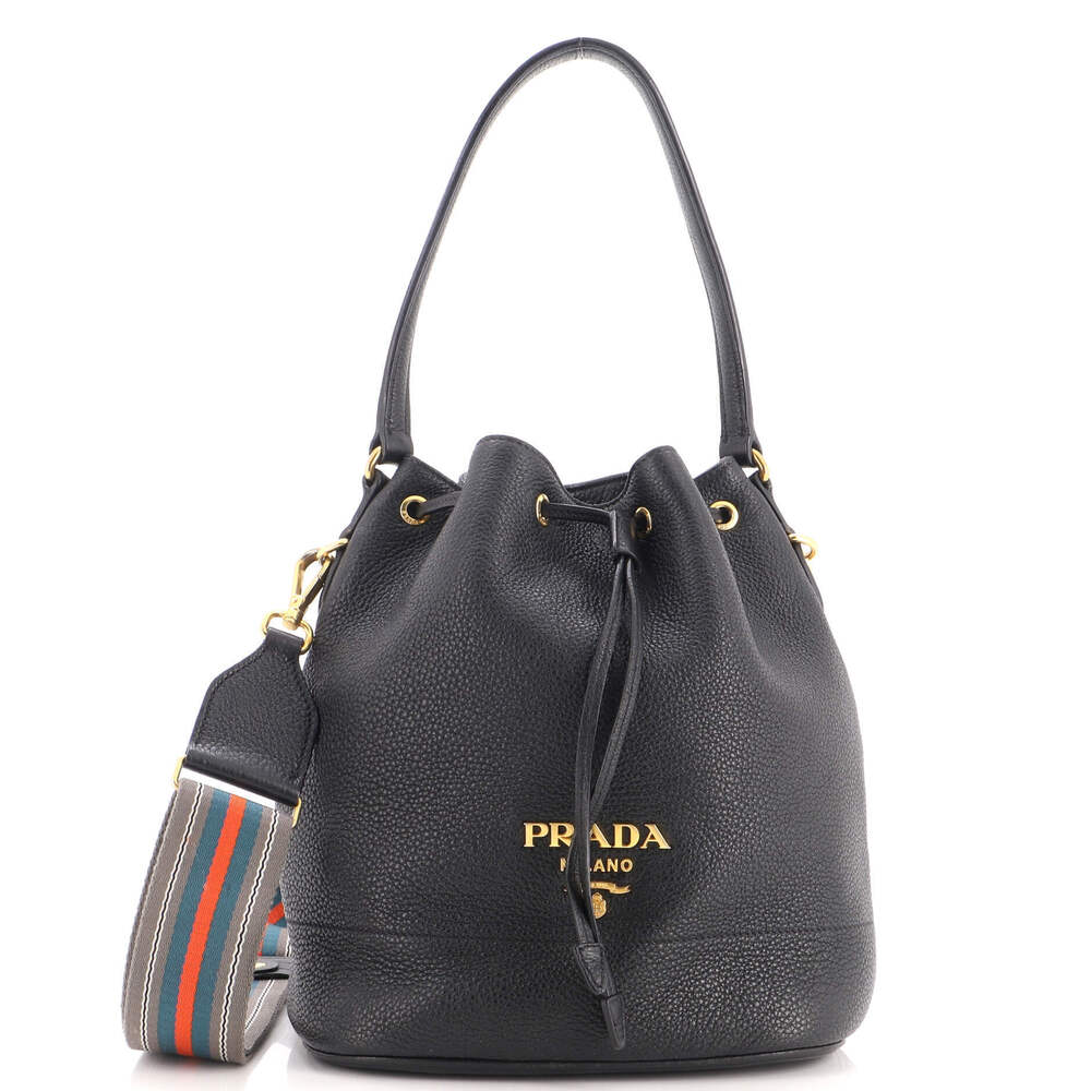Prada Small Dual Strap Top Handle Bucket Bag